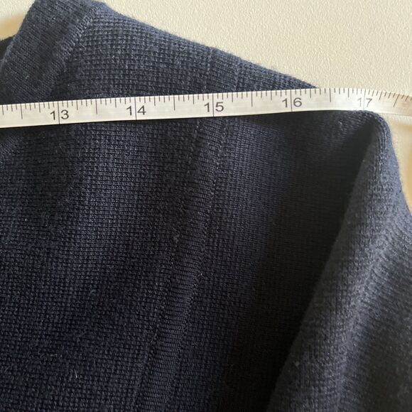 Athleta Wool Blend Open Front Sweater Cardigan Women Size XS Oversized Navy Blue - Picture 6 of 14